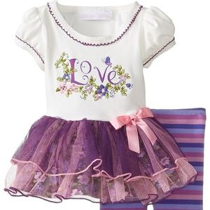 NWT Bonnie Baby Spring Love Tutu and Leggings